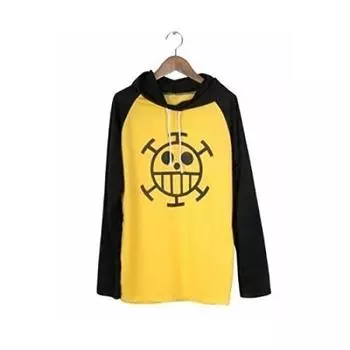 Косплей костюм ONE PIECE Trafalgar Law Style с длинным рукавом толстовка с капюшоном M размер косплей футболка костюм, жёлтый