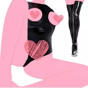 Косплей костюм с открытой промежностью с набором высоких ножек, гоночный, черный [MORApink] дырки, чулки, сексуальный, трико, эмаль, королева, нижнее белье, сексуальный, эротический,