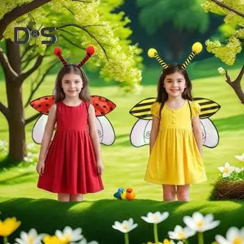 Косплей Крыло и повязка на голову Божья коровка Крыло пчелы Аксессуары для костюма Крыло насекомого Крыло феи для вечеринок на Хэллоуин Сценическое представление Ladybug