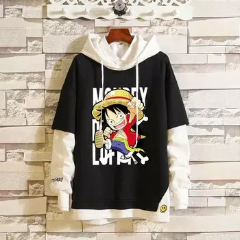 Косплей Luffy ONE PIECE, пальто для косплея, модная повседневная толстовка с капюшоном в стиле аниме, джинсовая куртка, свободная поддельная куртка из двух предметов S