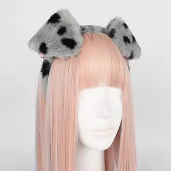 Косплей мультфильм пятна собачьи уши обруч для волос женский макияж повязка на голову на Пасху Хэллоуин карнавал аксессуары для волос белый