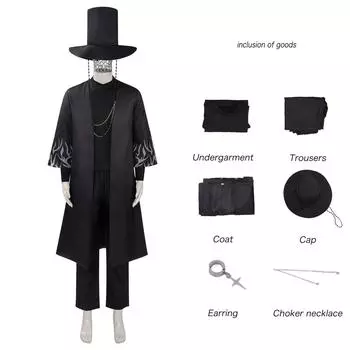 КОСПЛЕЙ мужской костюм фестивальный костюм для выступлений игровой костюм L чёрный