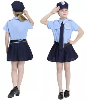 Косплей полицейский девушка юбка полицейский ребенок 110 фото [факт включен]