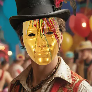 Косплей Полнолицевая маска для дня рождения и праздничных мероприятий золотой