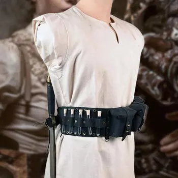 Косплей-пояс с держателями для зелий для тематических мероприятий чёрный