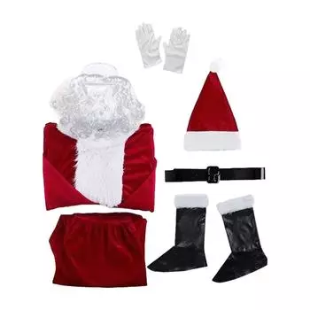 Косплей Рождественский костюм Санта-Клауса Комплект для взрослых Одежда Санта-Клауса Классическая одежда m