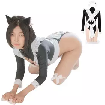 Косплей сексуальный костюм горничной экстремальный милый Moe нижнее белье костюм для взрослых маскировка подарок повязка для волос бюстгальтер боди костюм фартук 4 предмета роскошный комплект