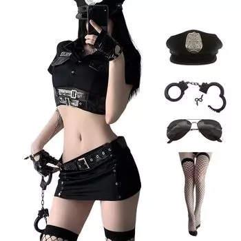 Косплей Сексуальный Сексуальный Хэллоуин Полицейский Костюм Маскировка Мини-Юбка Полицейский Костюм Мини-Юбка Плиссированная Юбка Полицейский Женская Полицейская Форма Мини-Юбка