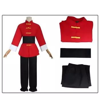 Косплей Украшение Костюм Ранмы Набор для Выступлений Рождество Аниме Кунг-фу Одежда XS