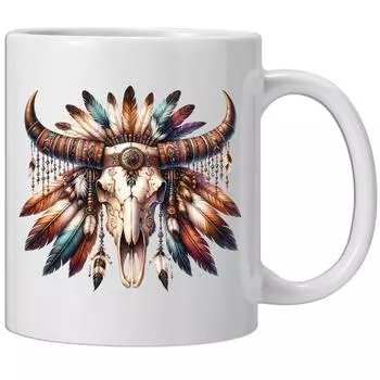 Кость Кость Череп Керамическая Кофейная Кружка Чайная Чашка Этнический Трайбл Стиль 301-400ml