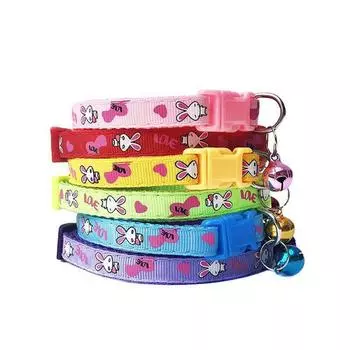 Кость регулируемая с колокольчиками мультяшный принт ошейник для собак ошейники для домашних животных товары для животных аксессуары для кошек синий