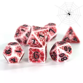 Кости-паук, 7 шт. D4 D6 D8 D10 D12 D20 для настольных игр DND, набор кубиков чёрный