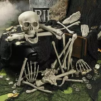 Кости скелета на Хэллоуин 19/28 штук Реквизит на Хэллоуин Скелет Череп Дом с привидениями Реквизит для ужасов Украшения для вечеринки 19 pieces