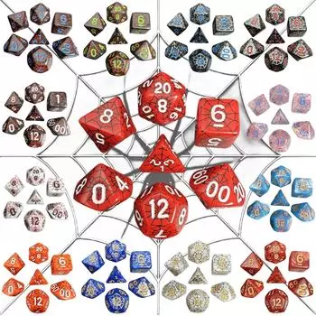 Кости в виде паутины на Хэллоуин, 7 шт., модные игральные кости для игры Dungeon and Dragon DND TRPG