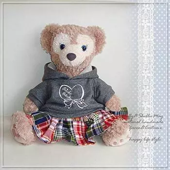 Костюм Даффи Шелли Мэй, размер S, 43 см, серая толстовка с капюшоном, юбка в клетку Мадрас, 150 шт. серый