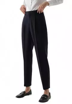 Костюм Длинный Красивый Эластичный Высокий Утягивающий Большой Черный L [ВЕСЕННИЙ СЕЗОН] Брюки, Брюки, Женские, Слаксы, Ноги, Офис, Поездки, Эластичный, Талия, Однотонный, чёрный