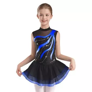Костюм для девочек-подростков со стразами для фигурного катания, балета, гимнастики, нарядное платье с открытой спиной, современная лирическая танцевальная одежда, сетчатый купальник-пачка 15-16 Years горячий розовый