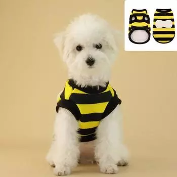 Костюм для домашнего животного, дизайн на тему пчелы, мягкий дышащий, легко носить, пуловер на две ноги, удобная одежда для домашних животных M