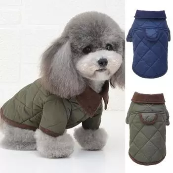 Костюм для домашних животных, клетчатая текстура, косплей, мягкая текстура, утолщенное пальто для домашних собак, кошек, наряды для L темно-синий