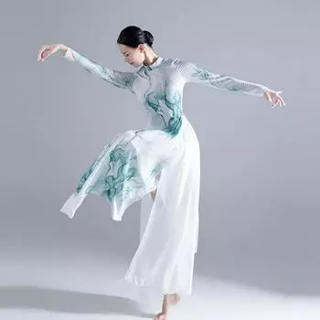 Костюм для классического танца, брючный костюм для современного танца, элегантный сетчатый костюм для женщин 2XL разноцветный