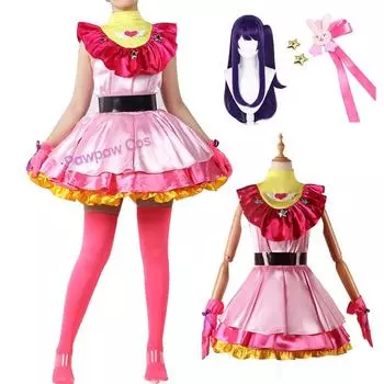 Костюм для косплея Ай Хосино Ошиноко Хосино Аква Кана Арима Культурный сценический костюм Ай Хосино [Пау-пау] [Парик включен] Набор из 7 предметов, Косплей, Руби,