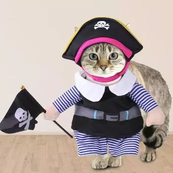 Костюм для косплея для домашних животных, нарядное платье для улучшения атмосферы, забавная одежда для домашних животных, пиратов, собак и кошек XL синий