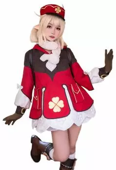 Костюм для косплея Genshin Clay One Piece Open World Game [milky time] красный