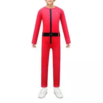 Костюм для косплея «Кальмар карнавал» с круглым вырезом и длинными рукавами, эластичный, яркий, цветной, клоунский комбинезон для ролевых игр на Хэллоуин S