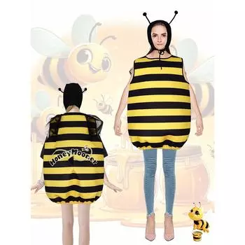 Костюм для косплея на День защиты детей, костюм маленькой пчелки для ролевых игр, взрослый костюм, костюм для маскарадной вечеринки One Size