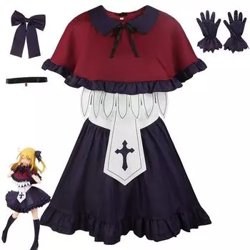 Костюм для косплея Oshi No Ko, поющий и танцующий костюм Ruby, наряд для аниме на Хэллоуин, красная униформа для девочек, подарки на день рождения XS чёрный