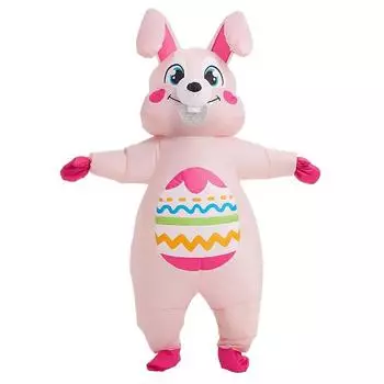 Костюм для косплея пасхального кролика, надувной костюм для взрослых One size, 150-190cm розовый
