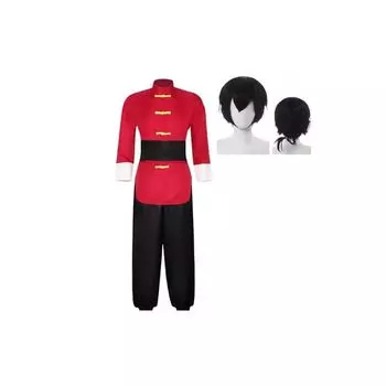 Костюм для косплея Ранмы Саотоме С париком, униформа, повседневная одежда, костюм Ранмы Саотоме в китайском стиле, подходит для косплея Ранмы 1/2 (Для мужчин, М)