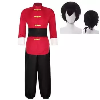Костюм для косплея Ранмы Саотоме С париком, униформа, повседневная одежда, костюм Ранмы Саотоме в китайском стиле, подходит для косплея Ранмы 1/2 (Для мужчин, XL)