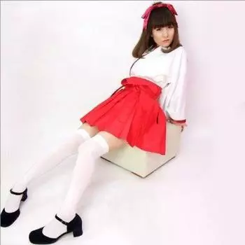 Костюм для косплея Shrine Maiden, повязка на голову на Хэллоуин [SEMEUKE] красный