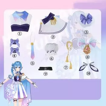 Костюм для косплея Suisei Hoshimati Полиэстер Аниме Ролевая игра Одежда для девушки S
