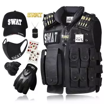 Костюм для косплея SWAT Vest, полный комплект, игра на выживание, боевая форма, характеристики на Хэллоуин, производитель [Catsobat] [30 гарантий] (Для взрослых)