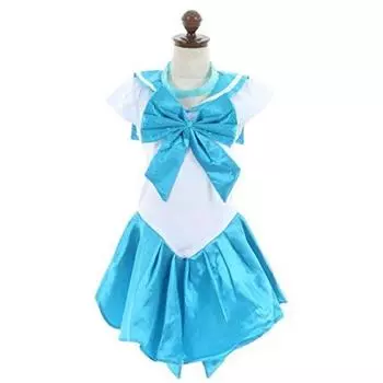 Костюм для косплея в стиле «Сейлор Мун» на Хэллоуин, красивая девушка-воин, комплект из 4 предметов, синий, размер XL [Banya Shop] Конец года синий