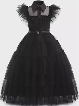 Костюм для косплея Wednesday Addams Black Dress на Хэллоуин 110 cm