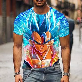 Костюм для малышей Dragon Ball Z Son Goku, детская летняя мужская футболка с принтом в стиле аниме, белая, черная, для мальчиков и девочек S