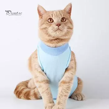 Костюм для отлучения от груди Puntos Pet Cat Recovery, дышащий эластичный жилет, одежда для защиты от ран L синий