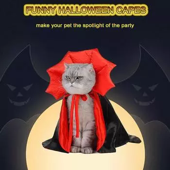 Костюм для питомца на Хэллоуин, милый плащ для маленьких аксессуаров, кошечки, платья, кавайная одежда A G2K3 Red L-1pcs