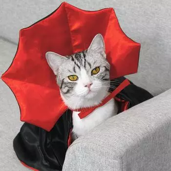 Костюм для питомца на Хэллоуин, милый плащ для маленьких собак, платье, кавайные и щенки, доступ к косплею W4H3 Red L-1pcs