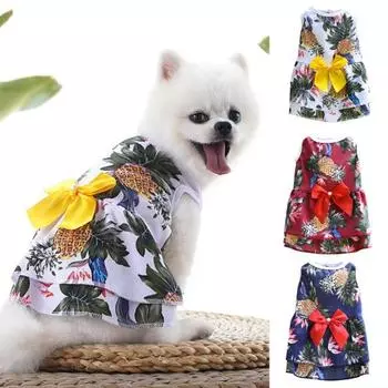 Костюм для питомца с бантом, милый, легкий, нарядный, для питомцев, собак, кошек, платье принцессы S красный