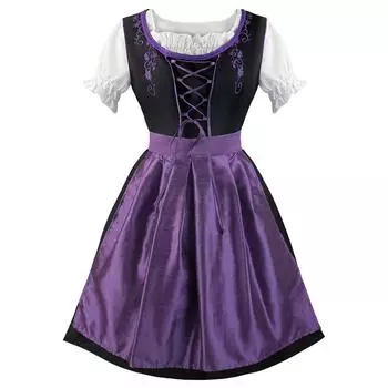 Костюм для пивного фестиваля, Женский костюм для выступления, Платье с квадратным вырезом и цветочным принтом L