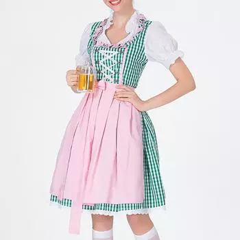 Костюм для пивного фестиваля, Женский костюм для выступления, Платье с квадратным вырезом Платье с квадратным вырезом XL