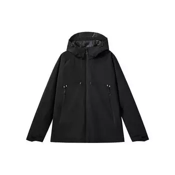 Костюм для походов на открытом воздухе для пар с цветными блоками, женский водонепроницаемый, ветрозащитный, со съемной шапкой, штурмовой костюм, женская спортивная куртка XXXL чёрный