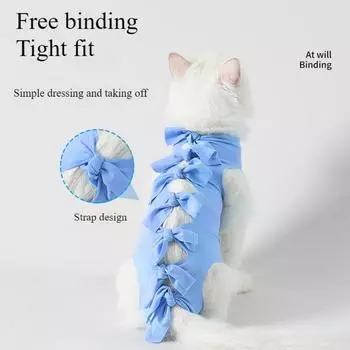 Костюм для стерилизации кошек, костюм для отлучения кошек от груди, послеоперационный костюм против вылизывания, дышащий, одежда для четвероногих кошек S (for 3-3kg) розовый
