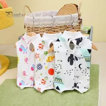 Костюм для стерилизации кошек с мультяшным рисунком, эластичный вырез, одежда для отлучения от груди с застежкой на крючок и петлю, мягкий дышащий хирургический костюм против лизания для женщин S 1