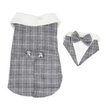 Костюм для свадьбы для питомца, стильный элегантный костюм для формального смокинга для собак на свадьбу, Хэллоуин, день рождения, вечеринку в клетку G XS