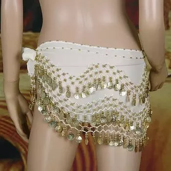 Костюм для танца живота, модный шарф, юбка, красочные блестки, монеты на талии